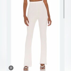 Revolve Privacy Please Ribbed White High-Waisted Leggings